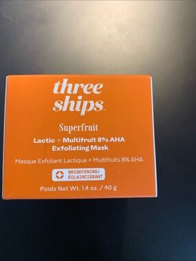 Three ships Superfruit Lactic + Multifruit 8% AHA Exfoliating Mask — new